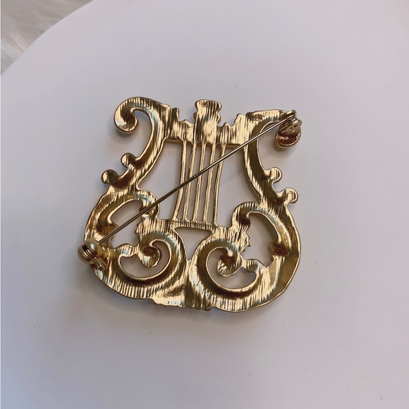 Broche Harp Pin Or - Bijou Vintage - Occasion - Détails à Voir